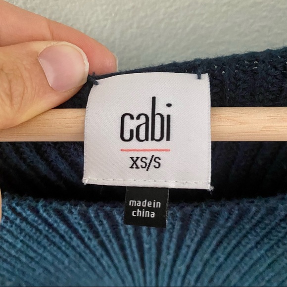 Cabi Flex Knit Sweater Poncho Pullover Blue Green - Picture 3 of 6